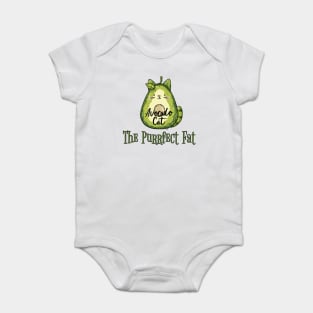 Avocado Cat: The Purrfect Fat funny design Baby Bodysuit